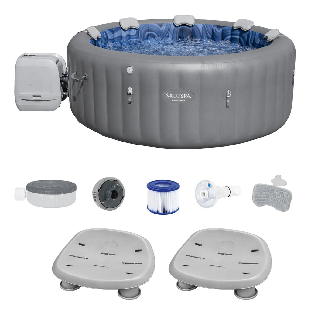 of Hot Bestway Pool/Spa w/Set SaluSpa Santorini HydroJet Seat SaluSpa Tub 2