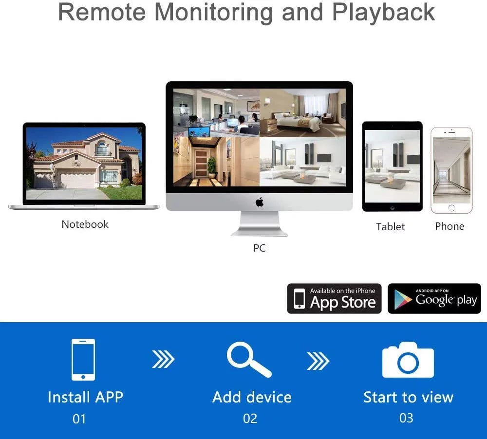 Security Detection HD Wireless exterior 1TB 3MP HDD Night Motion for Home System App 1080P Camera 8CH Cameras Vision 4pcs Systems with Video Surveillance Security Indoor Free Full Wireless,Firstrend