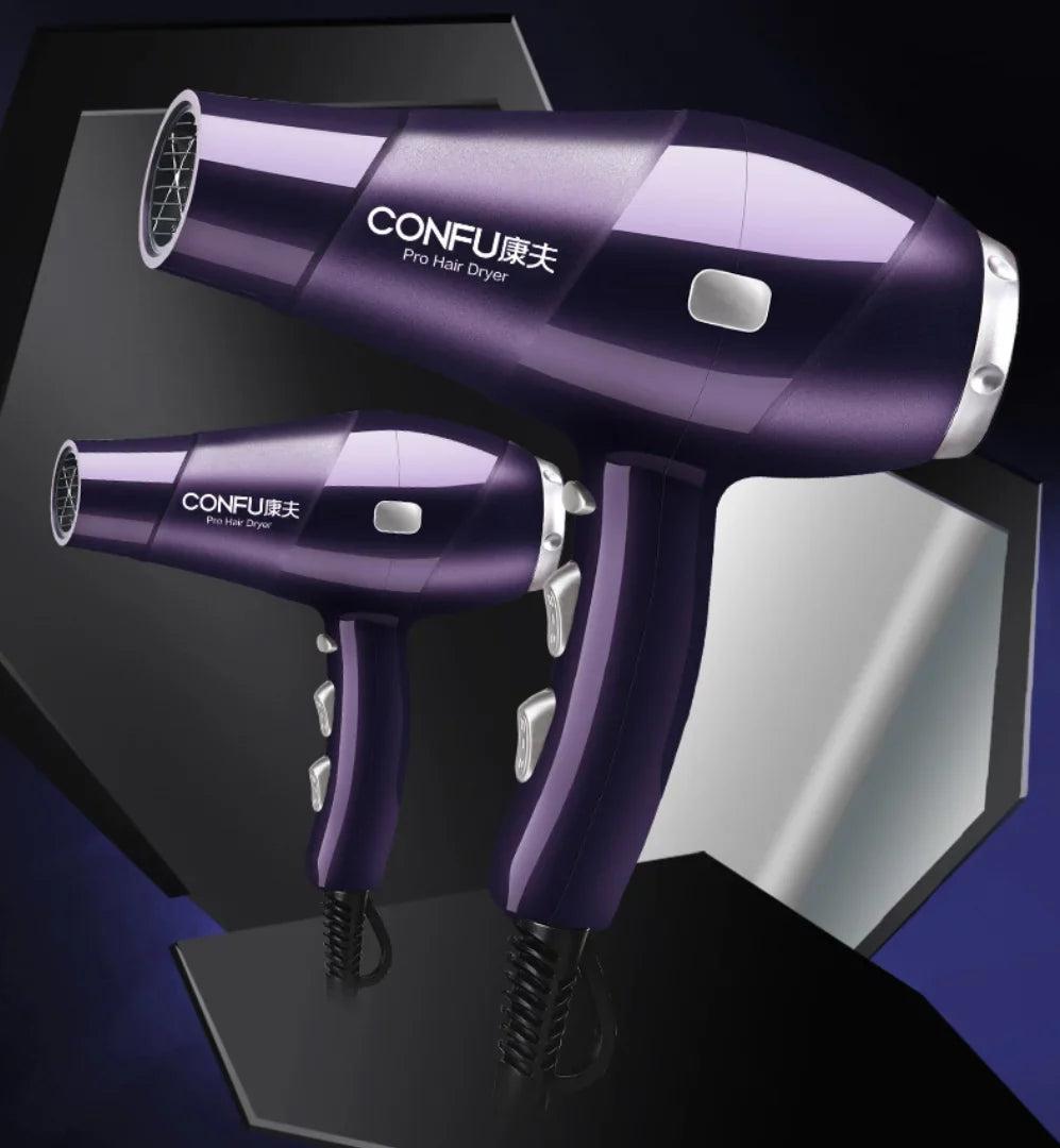 Speed Settings, and Button, 2 and Dryer, Results, 3 Cool for Ionic CONFU Dryers Dryer, Hair Concentrator Function Hair Nozzle(Red) Power High air Shot for Heat Shinier Women, 2300W cold hot