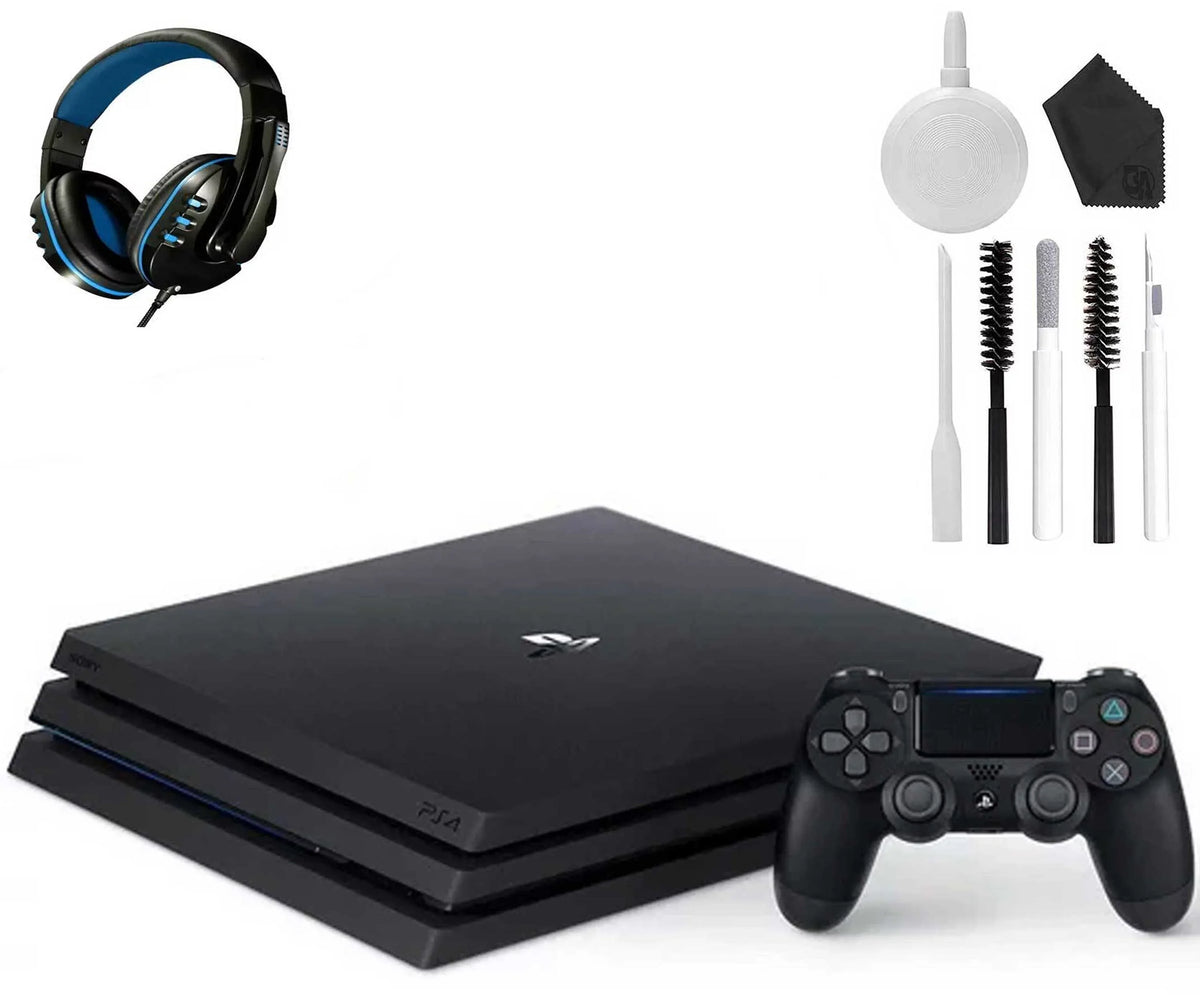 4 New Console 1TB Headset Gaming Like With Cleaning Black, PRO Kit PlayStation