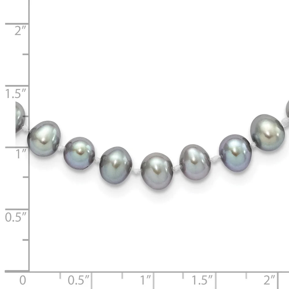 Pearl Women Sterling Silver Bracelet for Grey 6-7mm 925 7.25inch Auriga Rhodium Fwc
