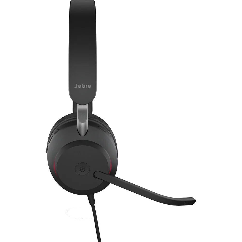 Headphones, Music, Jabra Wired (Open 40 - Box) Headset USB-C Noise UC Cancelling All-Day for Passive and Headphones, Evolve2 Calls Stereo, Comfort, UC-Optimized Enhanced Telework USB-C, with - Black
