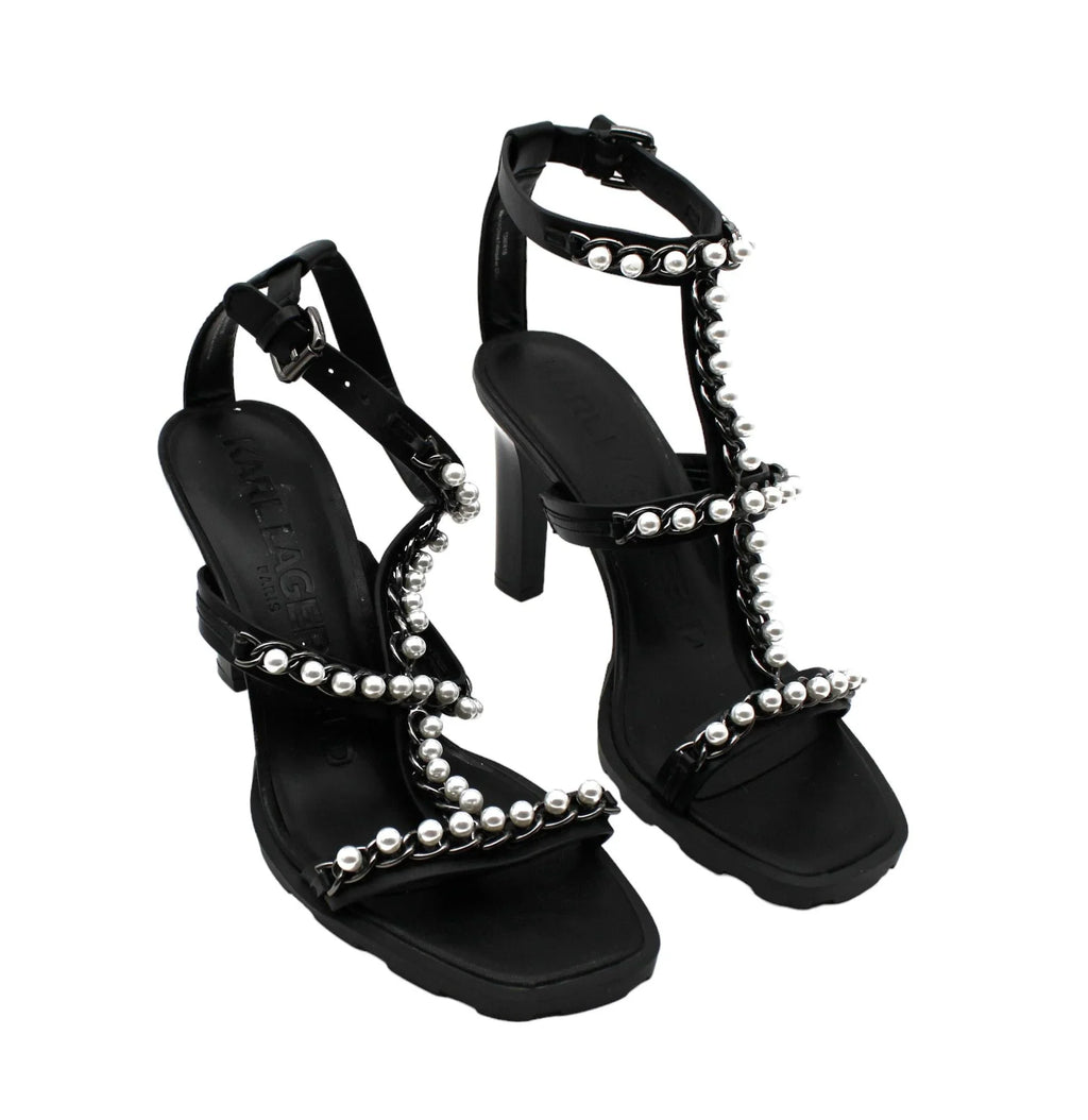 Embellished Midge Lagerfeld outfit Sandals Paris T-Strap US Karl Women's (dimension 10 )