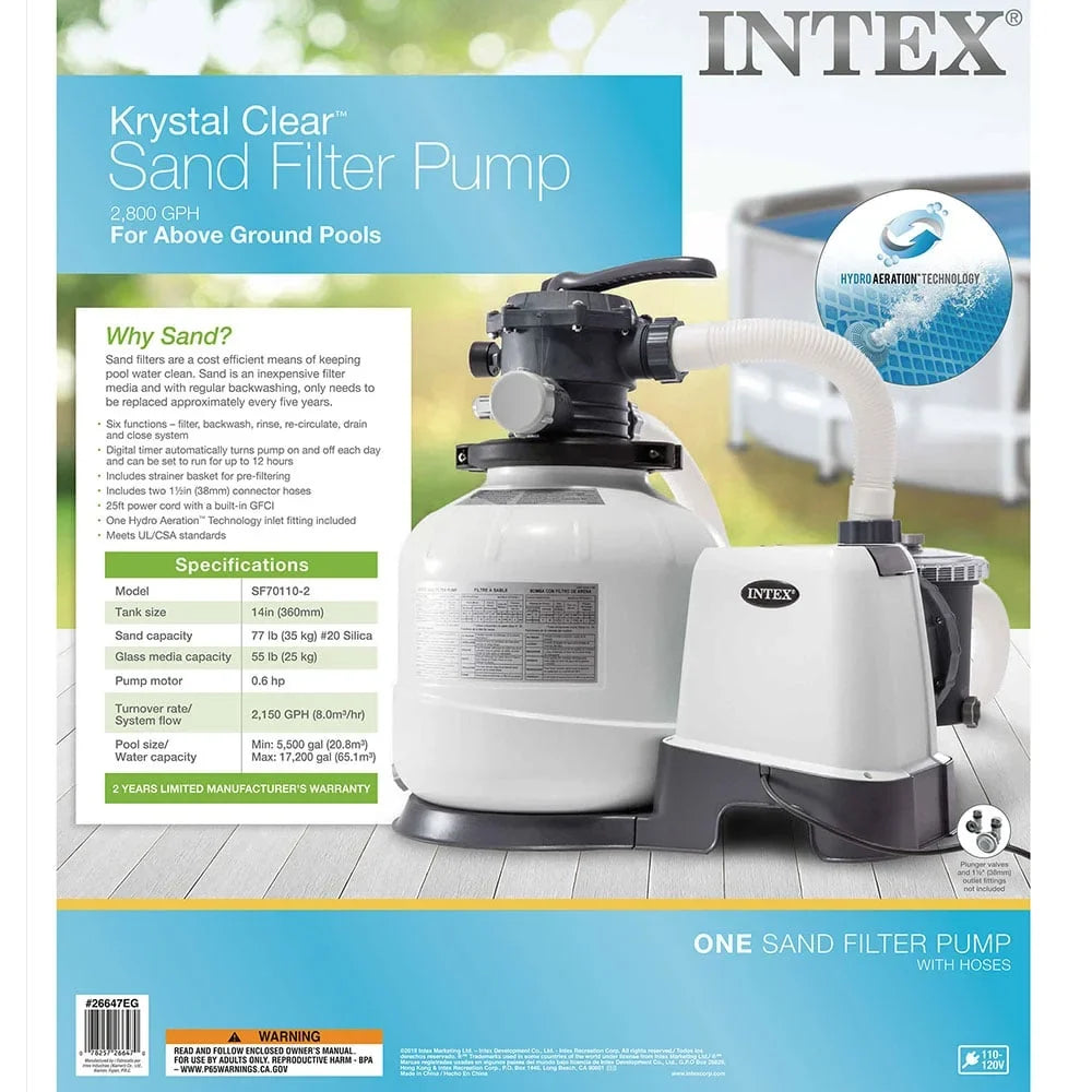 Intex Filter Ground Automatic w/ Pump Sand Skimmer Above Intex Pool Bundled