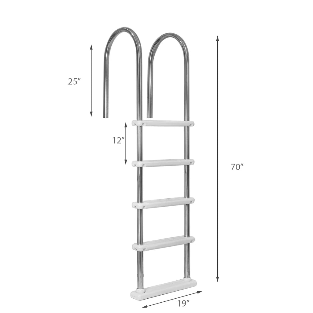 Steps, In-Ground Pool XtremepouwerUS Pool Steel Step Swimming Ladder Stainless 5-Step