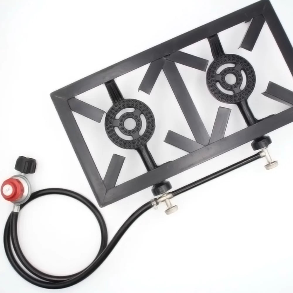 Iron Cooking for Stove Lixada Propane Camping Gas dimension Patio Standard Double BBQ Cast
