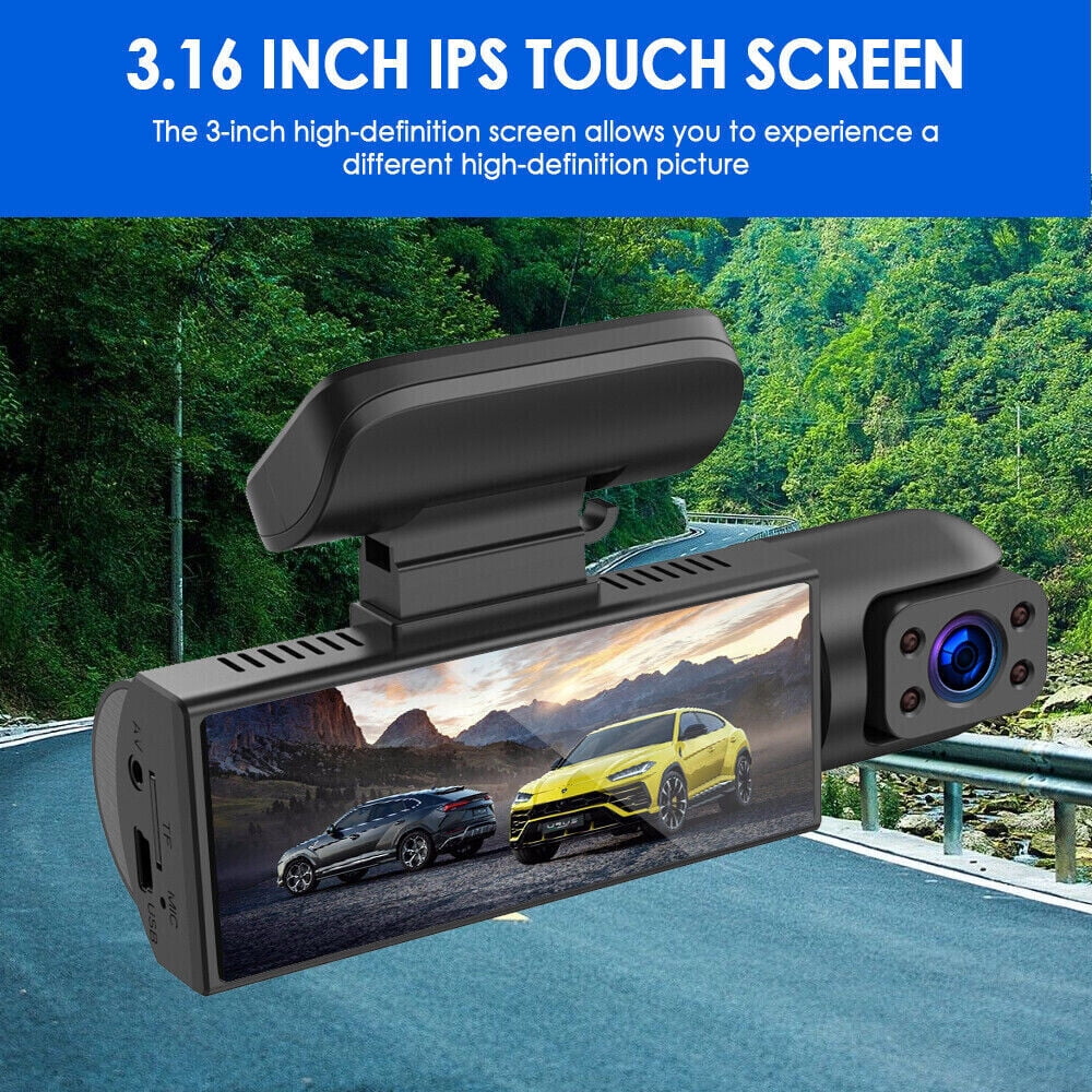 Dual Cam Onemayship Dash Dvr Inside Camera Lens Hd 3.16In Front 1080P Recorder Car Night