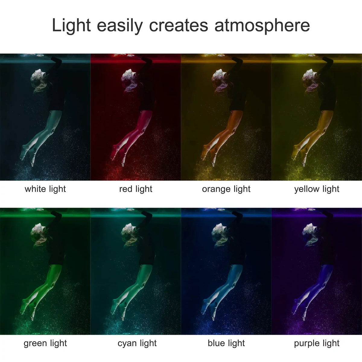 RGB Diving IPX8 Built-in Fill Video Photography CRI95+ Modes for SL-20 Tomshoo 40M Rechargeable Replacement for Battery Underwater Waterproof Dimmable Underwater Snorkeling 8 Video