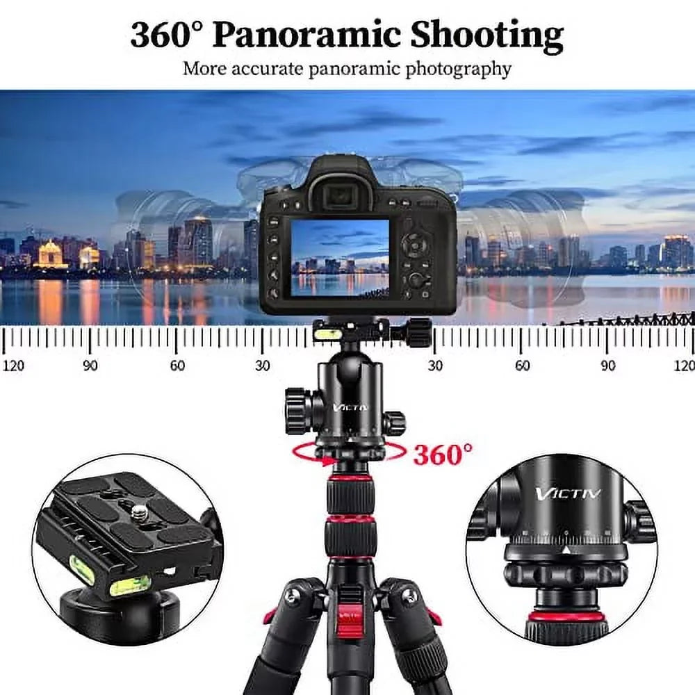 Mount,16.5" inch dimension, Professional Travel Load Camera, Tripod Tripod Tripod with Heavy for 360 30lb DSLR Degree Victiv Head for Duty Phone Aluminium Folded Ball Camera Monopod, 81 and