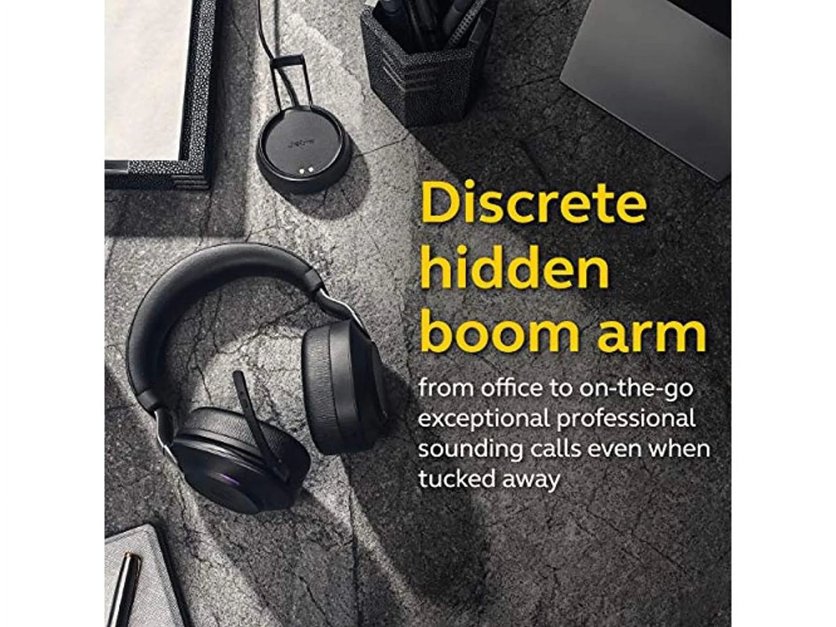 Battery Calls Wireless Life, Noise Bluetooth UC Advanced Cancelling Headphones Wireless Headphones 85 Music, Headset Hours for with Link380a, Stereo, and of Evolve2 37 Jabra Black -