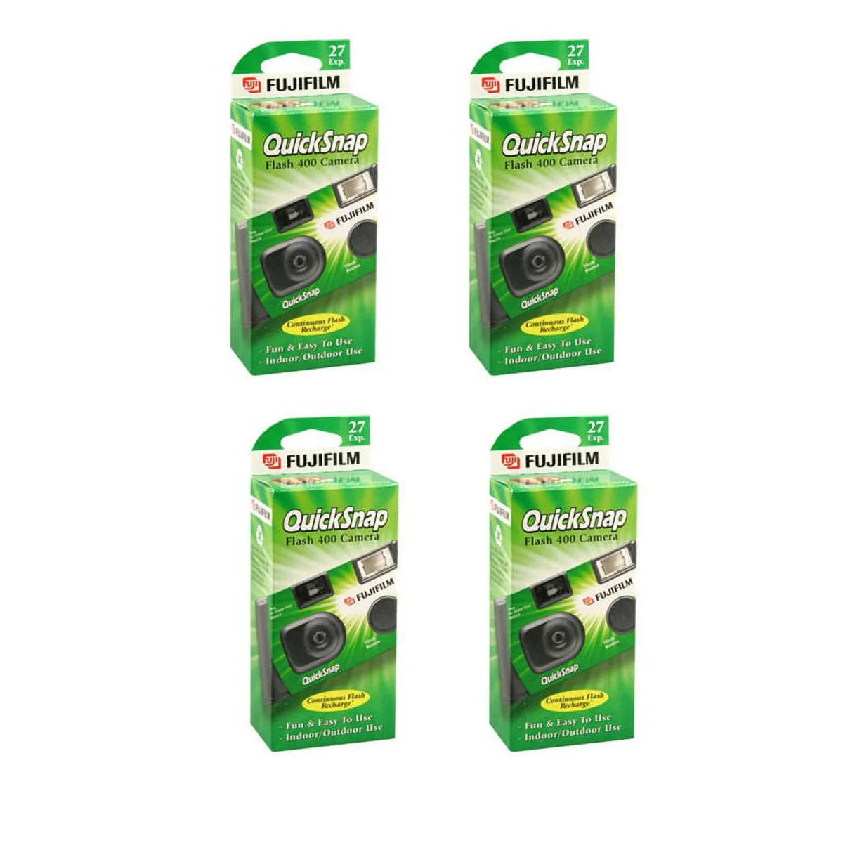 Disposable Quicksnap 4 Single 400 Use ASA Camera Fujifilm Pack Flash 35mm Of
