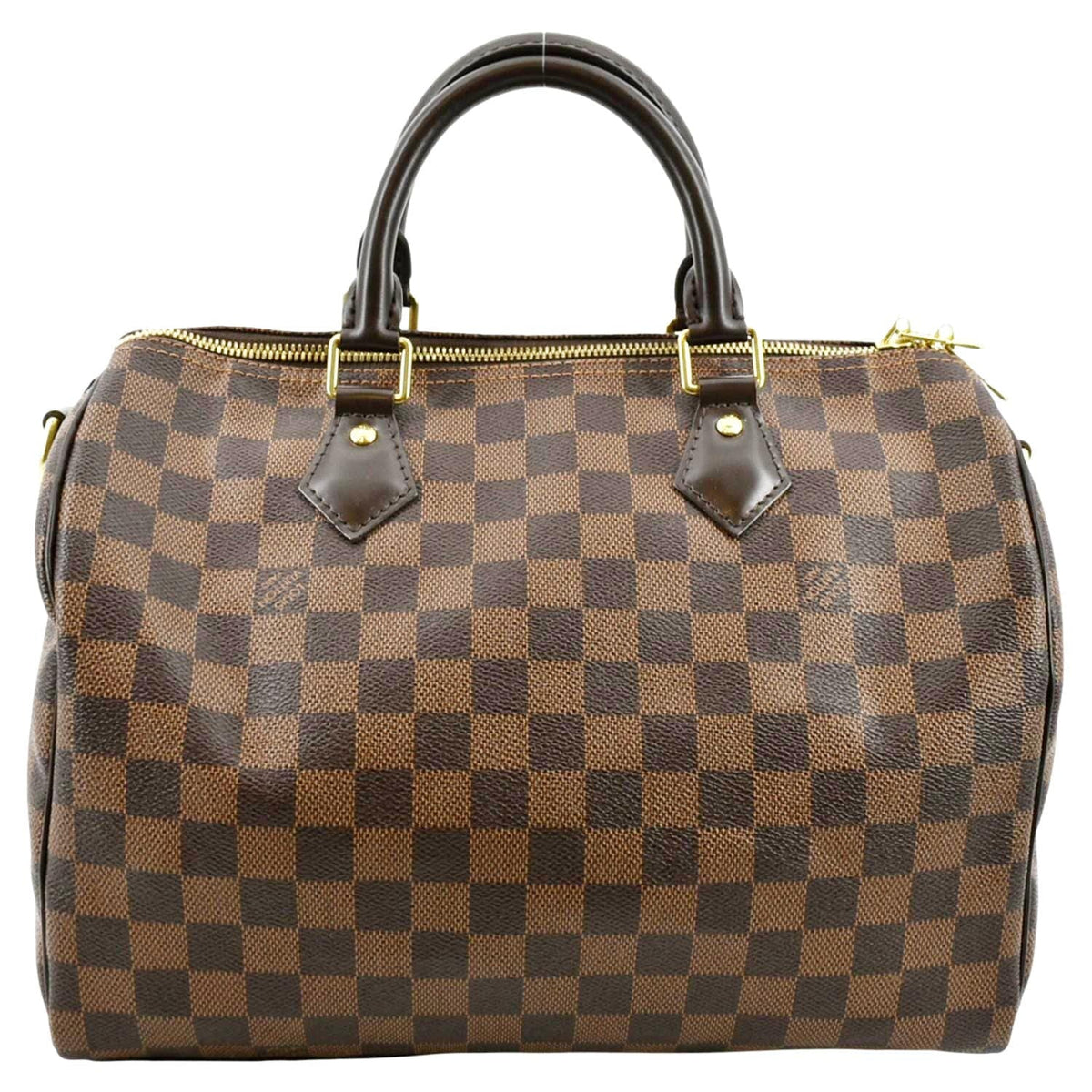Damier Bag Ebene Speedy Shoulder 30 Bandouliere Brown Pre-owned