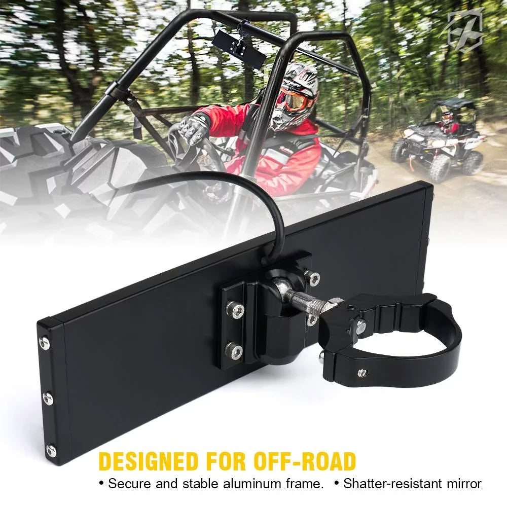 Rollbars View 9" UTV Dome Aluminum 1.75" Mirror Integrated 2" LED w/ Rear - fits Xprite Lights