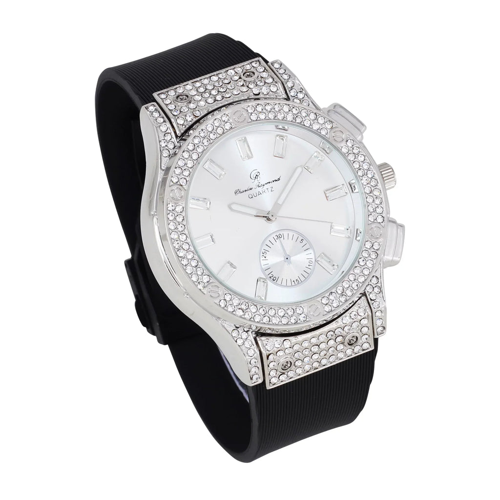 Watch ST10311 Kite Hip w/Cuban (8, Bling Chain Ring Out SLV) - ASIN: & B0CHF5CL34 SB It's GJM13 Hop Bracelet, Earrings Set Lit! Bling-ed Jewerly &