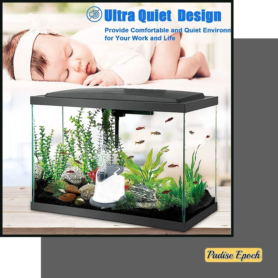 Adjustable Quiet Submersible liquid Aquarium 6ft 5000L/H Pump: Fish Hydroponics Waterfall Suction Pool for | Fountain Bottom Cover with Cord Power 1320GPH | Garden Tank | 110W Pond | |