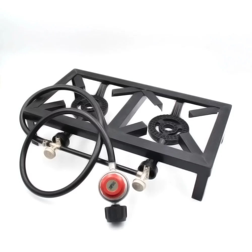 Iron Cooking for Stove Lixada Propane Camping Gas dimension Patio Standard Double BBQ Cast