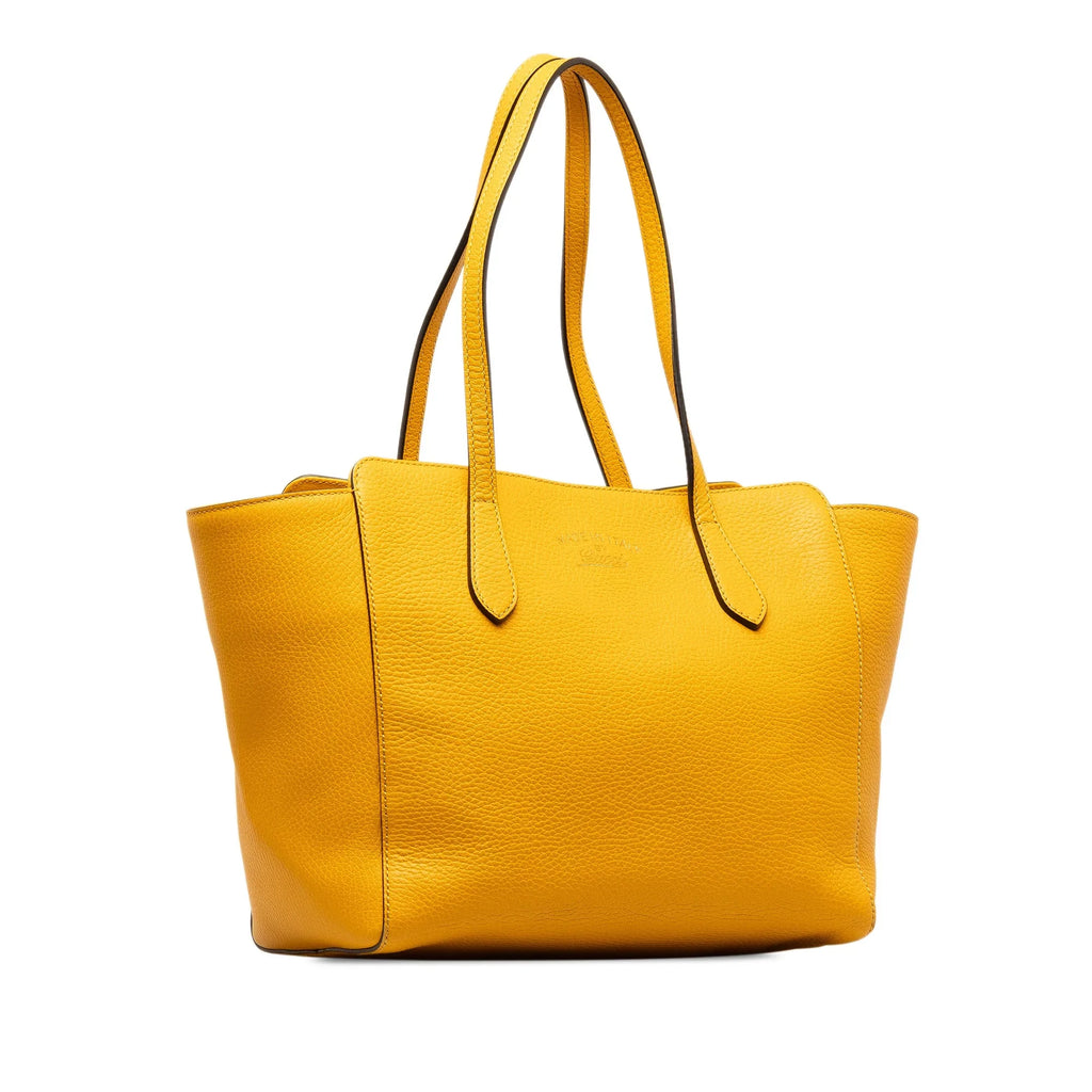 Yellow Pre-Owned Leather Unisex Medium Bag Authenticated Swing Tote Tote (Good) Calf