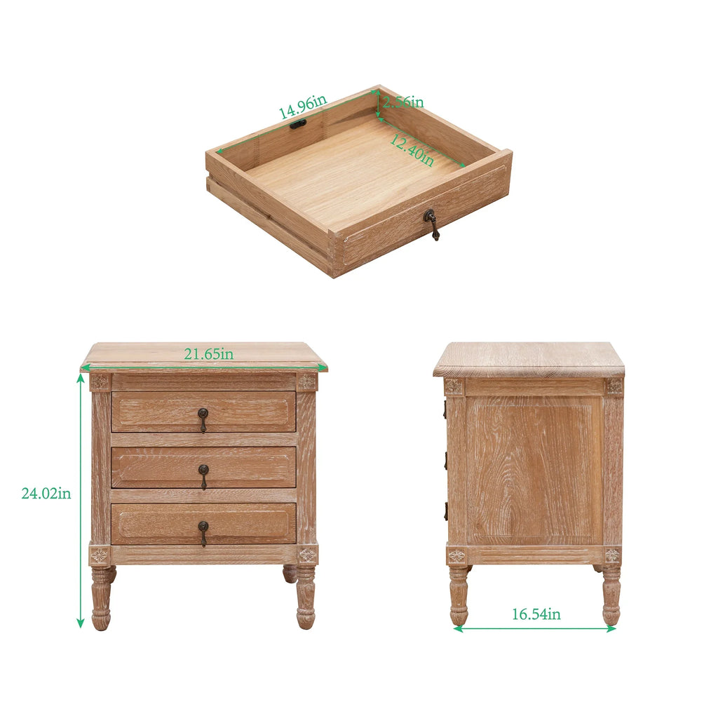 3 Pellebant Bedroom with Oak Drawers Nightstand Furniture