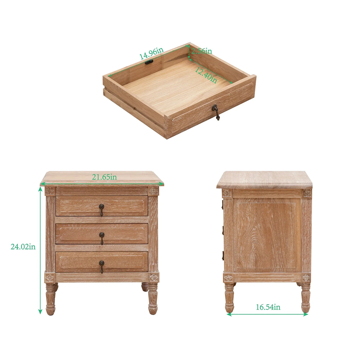 3 Pellebant Bedroom with Oak Drawers Nightstand Furniture