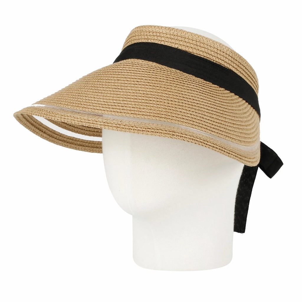 Summer Wide Hat SLV1280 Brim (Beige) Visor Packable Womens Sun Beach WITHMOONS