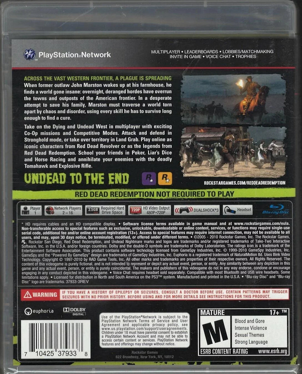 New Factory Redemption: Version) Red US Sealed Nightmare PS3 Dead Undead (Brand