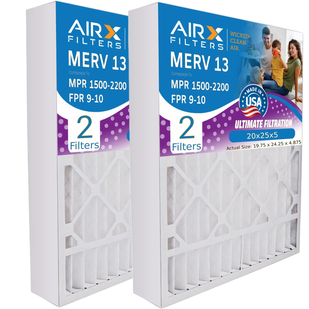 Air Air by 1500 Bear - to 2200 & Filter 255649-102 USA FILTERS Furnace 2 MPR 20x25x5 WICKED 9 FPR Filter Compatible with MERV CLEAN 20x25x5 13 Made pack Premium Comparable AIR. AIRX