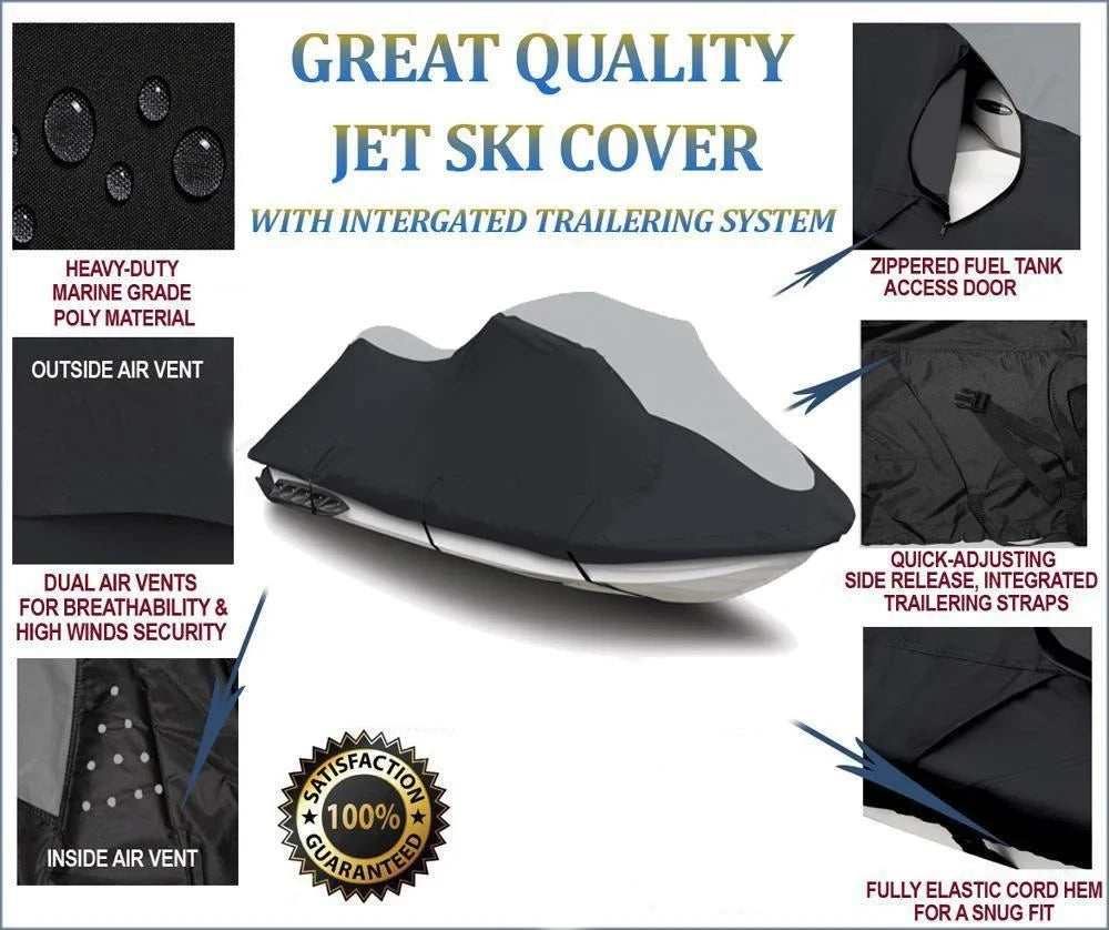 HEAVY-DUTY PWC Jet Ski Ski 1997-2002 Kawasaki 900 Cover for Jet Cover SUPER STX PWC Compatible Trailerable JetSki 1100 STS