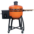 Patio,Orange diameter Roasted 24 Double Pan-roasted Smoked Liner Pellet Ceramic Grill BBQ Gridiron Outdoors with "Ceramic 4-in-1 for 19.6"