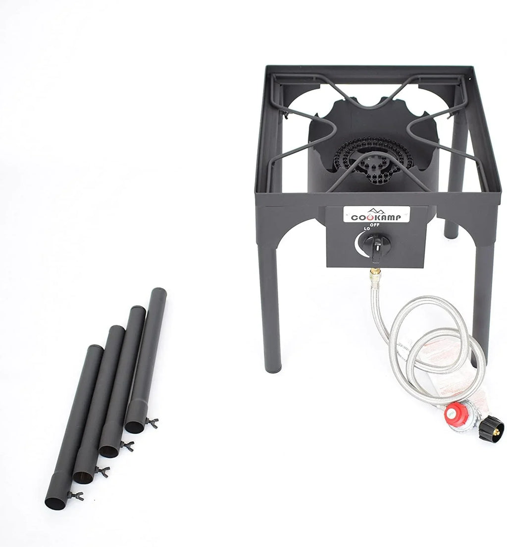 Regulator Steel Banjo Adjustable (1-Burner) exterior Stove PSI Height. 0-20 Hose Camp with and Braided Adjustable High Pressure