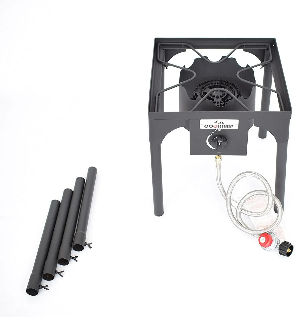 Regulator Steel Banjo Adjustable (1-Burner) exterior Stove PSI Height. 0-20 Hose Camp with and Braided Adjustable High Pressure