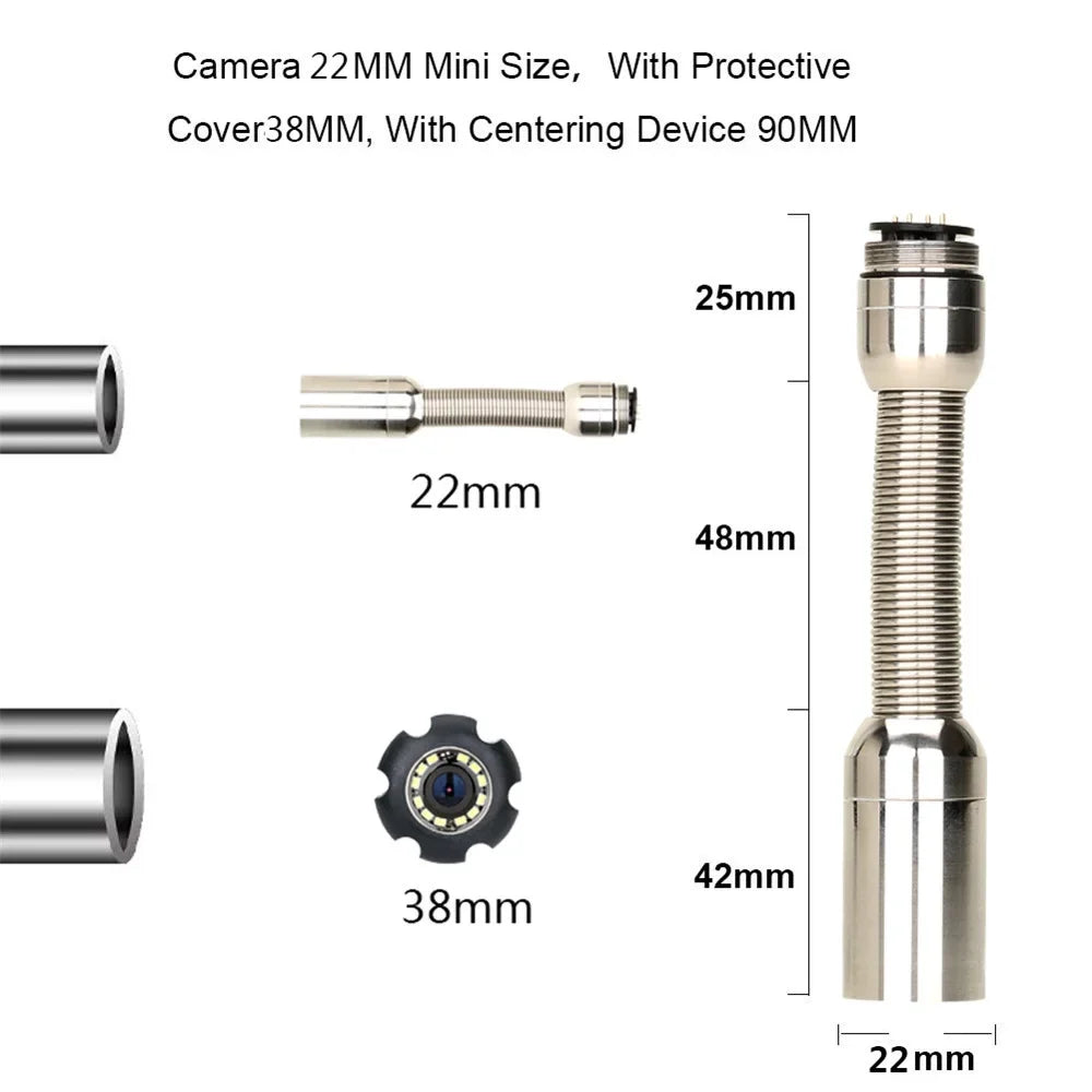 Sewer Drain 22MM Battery IP68 20m Industrial 4500mA Camera, with Inspection Pipeline 4.3 Sewer 1000TVL Monitor Endoscope