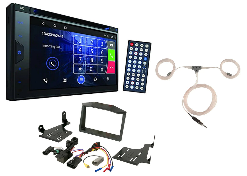 2015-Up Dash Powersport Polaris Navigation Scosche Enrock Antenna 2-DIN Kit Receiver, Slingshot), Touchscreen Pyle CD Flexible Stereo Wi-Fi AM/FM Bluetooth Install Audio: Marine (Fits