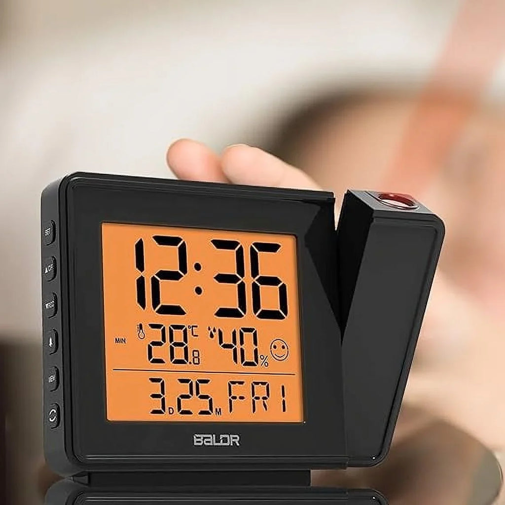 Alarm - Time Ceiling Digital on Time BALDR Clock Wall (Black) Projector Projection Atomic