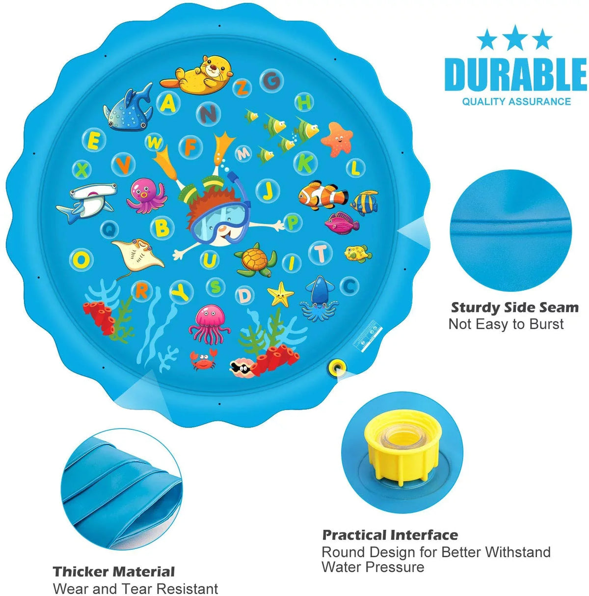 Kids exterior Perfect Children Mat Splash Summer Inflatable Infants - Outside Pool Toys pad Sprinkler, Kiddie liquid exterior for - Boys Toys liquid & Sprinkler and Toddlers Girls 68" Sprinkle liquid Play