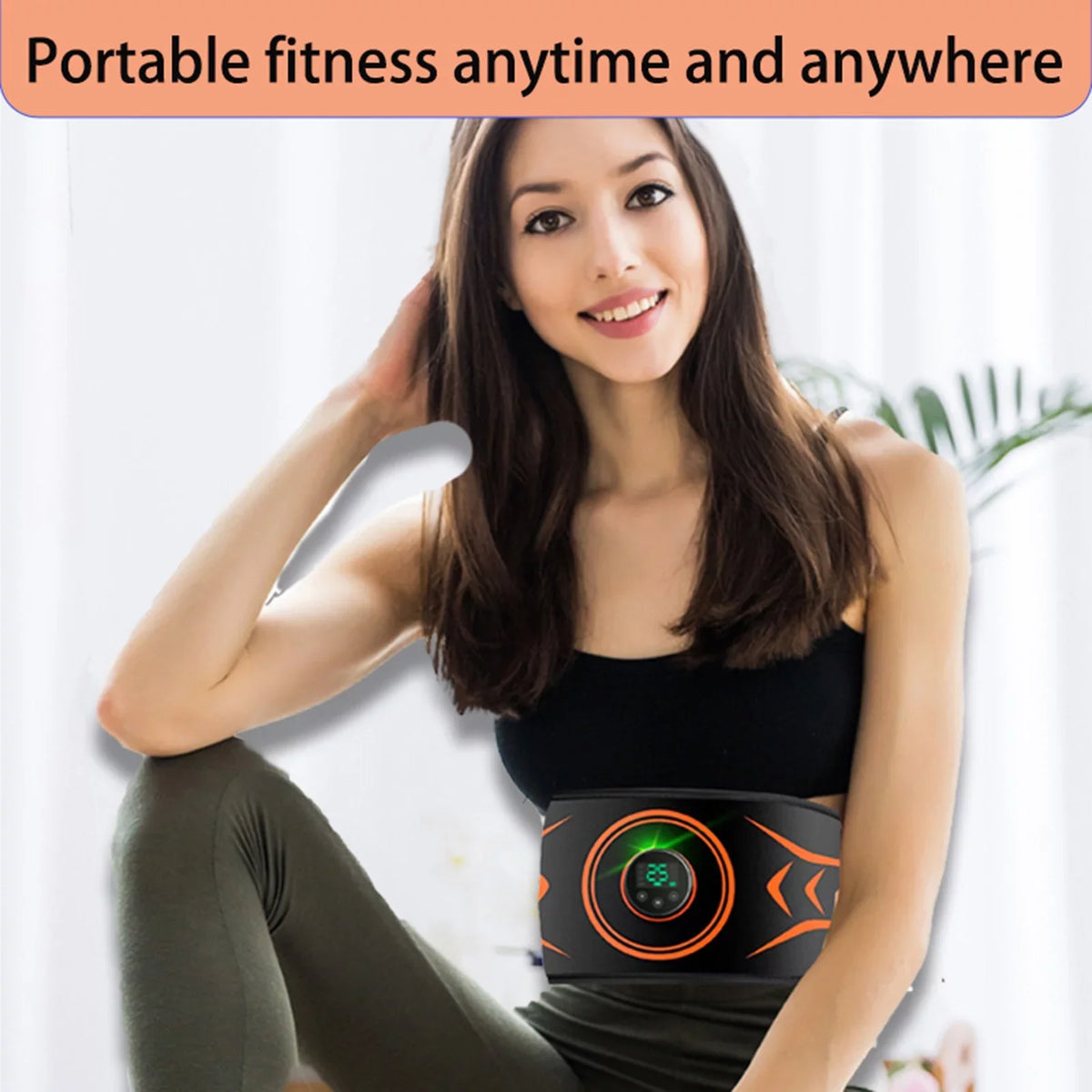 Belt Fitness Get Time No Abs Electric Massaging Defined Trainer Flatter Equipment for Slimming in Abdominal Toning Workout Abdomen , Belt Abs Stomach a and Nebublu