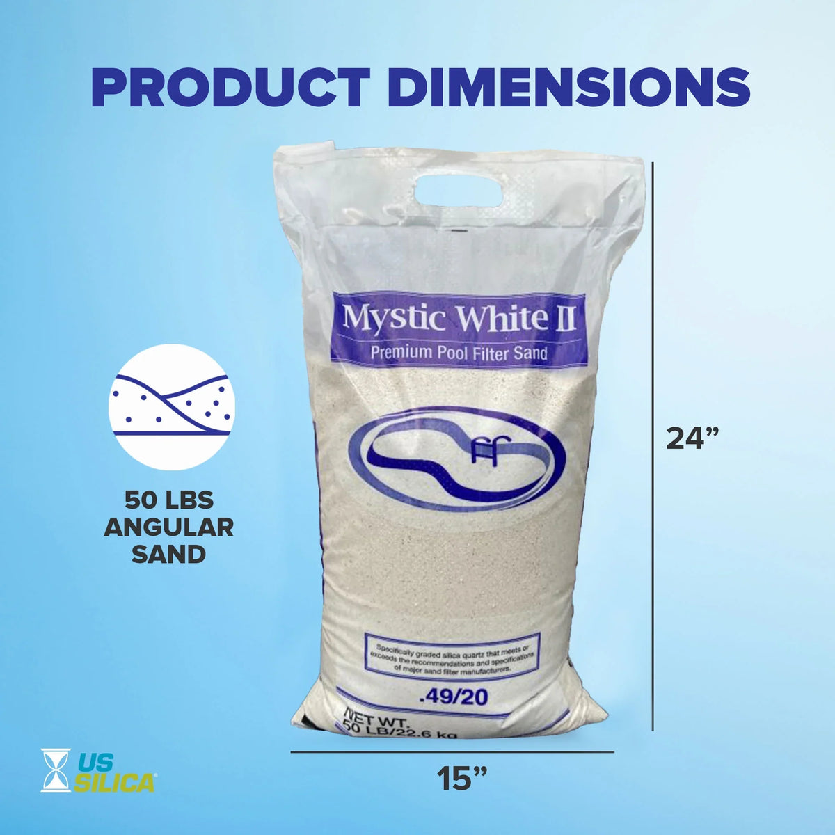 Filter 50 Sand, White, Swimming Mystic US Pool Bag II Silica Pound White