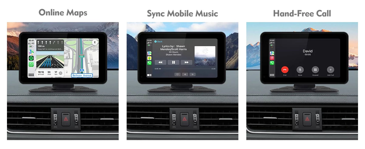 Navigation, Radio Camera Portable Car Full AUX, Control, Auto Car Screen 7 Android & Stereo, Car Voice Touch Bluetooth, with Carplay Backup Receiver Inch Transmitter, FM Portable HD Wireless