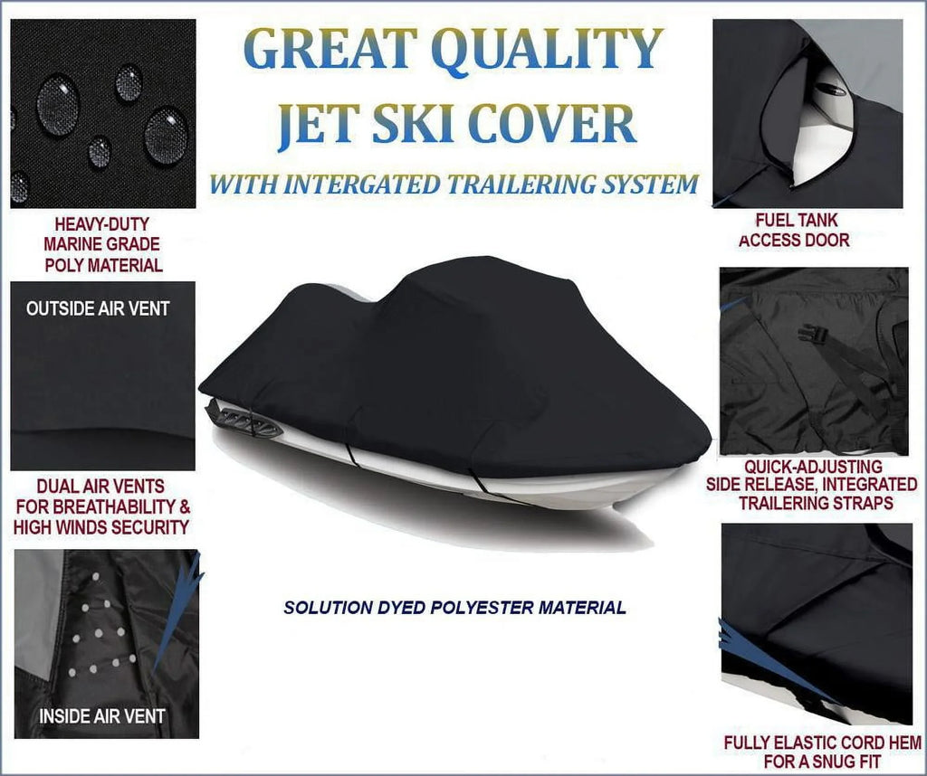 1-2 Bombardier Cover Sea-Doo Seater Jet SPi OF Sea BLACK Compatible 650 1997 JET Cover 1994 Doo 1996 LINE 1995 Ski PWC TOP for SKI THE
