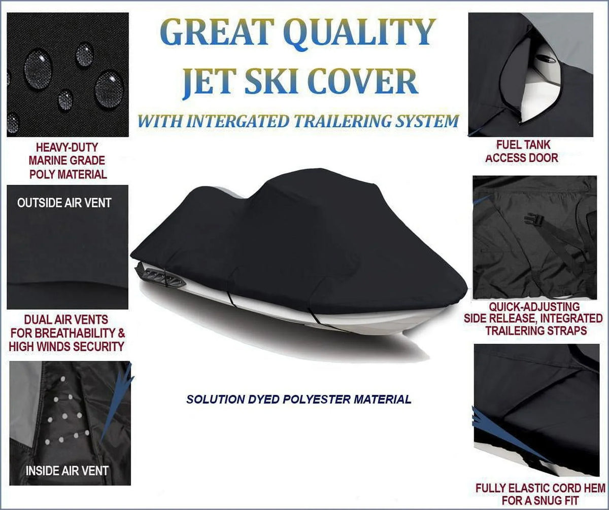 Seater for PWC 1996 1-2 Polaris Compatible SL JET 900 SKI Cover BLACK 600D 1997