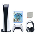 Cleaning and Disc Horizon Version Forbidden 5 PULSE West 3D Console Playstation Cloth Headset, with White