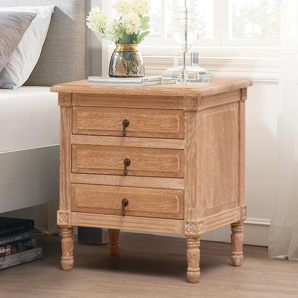 3 Pellebant Bedroom with Oak Drawers Nightstand Furniture