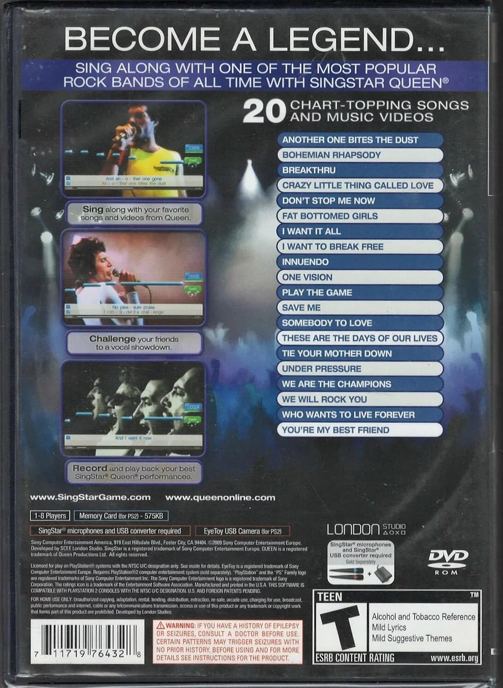 Version) PS2 Factory SingStar US Queen Sealed Playstation-0711719764328 (Brand (Game New Only)