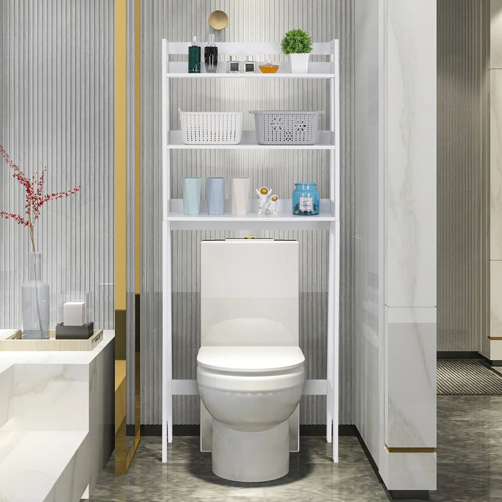 ZENSTYLE 3-Tier Organizer The Toilet Rack Saver Storage Space Bathroom Over Shelf White