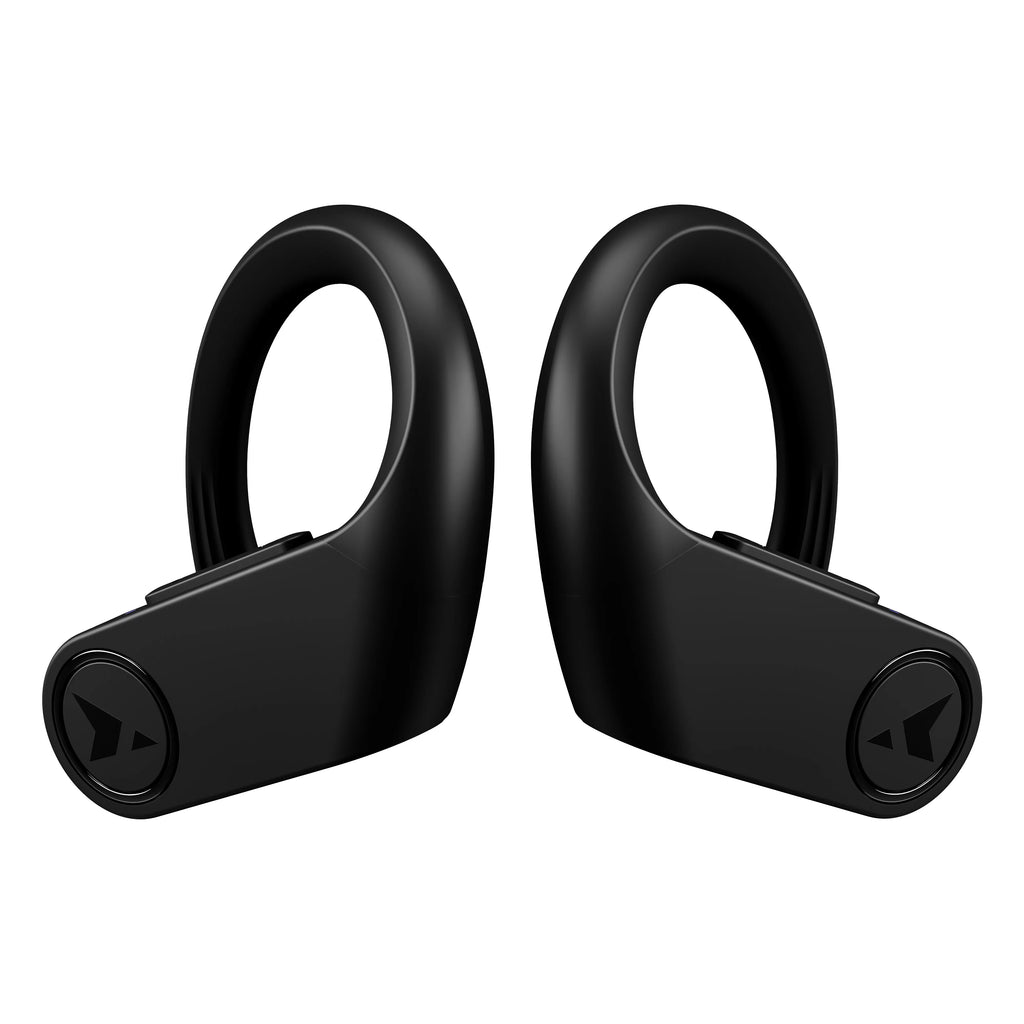 F1 IPX7 Headphones 45H Turonic True Earphones Pro Playtime, Wireless with Sport for - Charging Wireless - - Earbuds Black Gym, - w/Microphone Running, case, Earhook Waterproof Workout Mic, Bluetooth