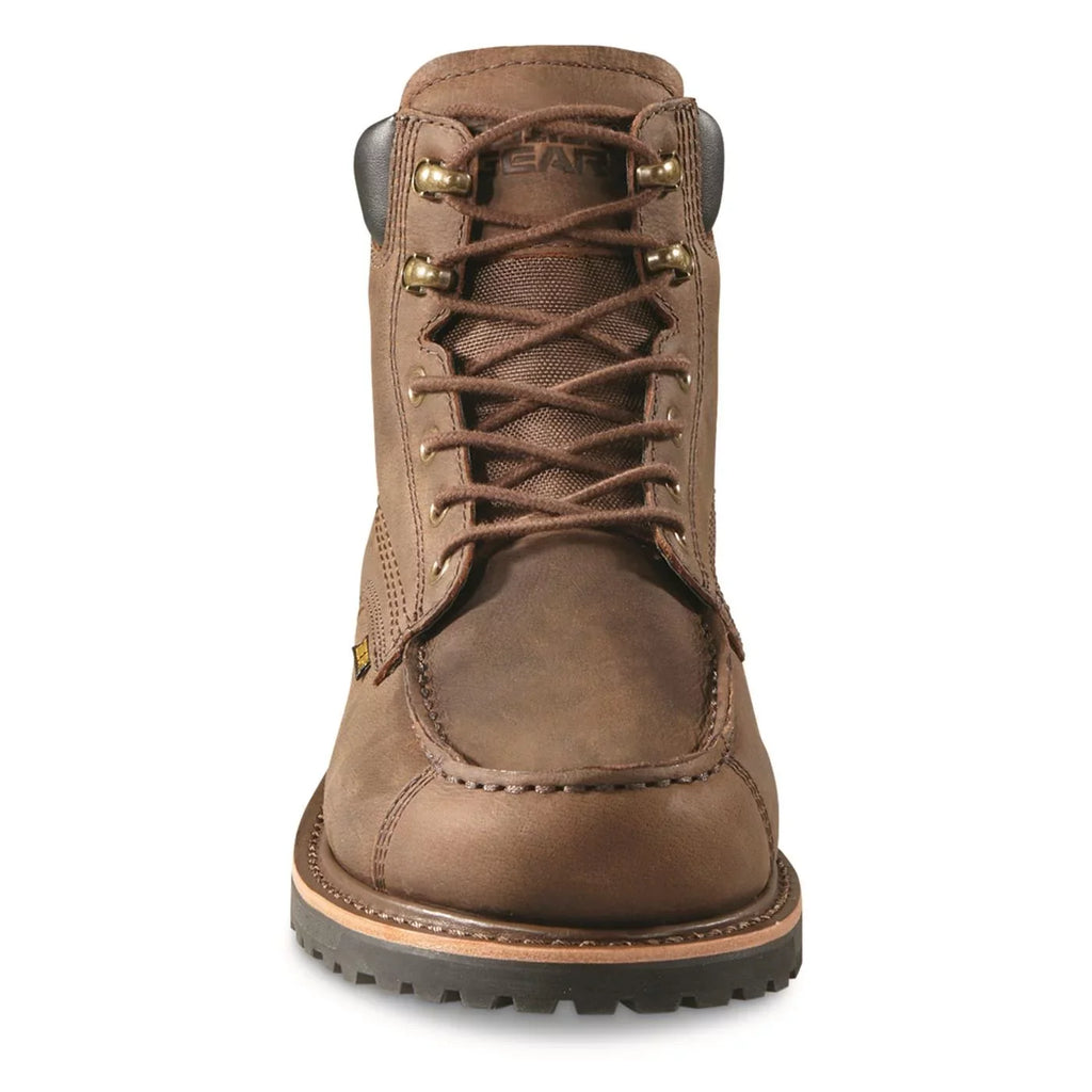 Gear Guide Leather Work Mens Moisture Shoes, Chukka Insoles, Timber Boots Waterproof Ankle Boot Rugged Wicking Pull-On