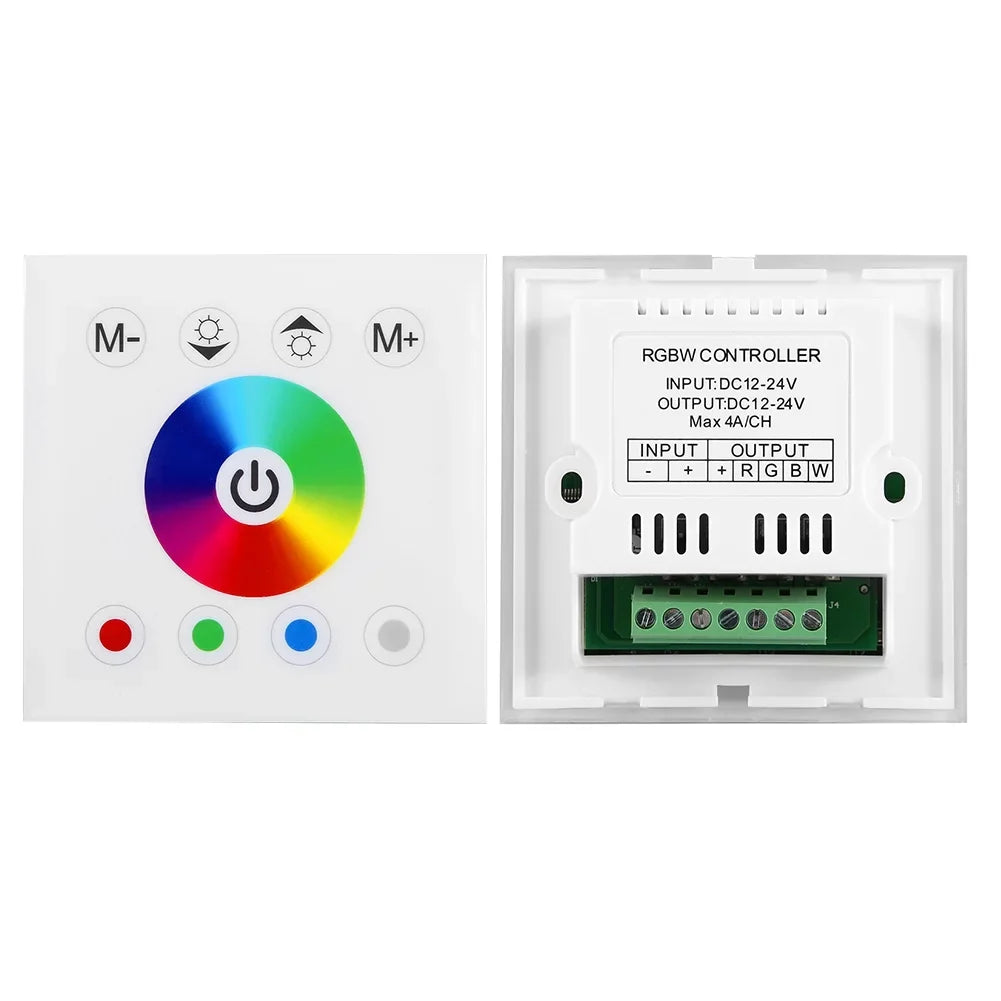 Wall RGBW Panel Touch Wincal Touch LED Strip LED Colorful Dimmer Controller Controller, Light(Black/White) Mounted Switch Touch for Wall-Mounted Panel Panel,