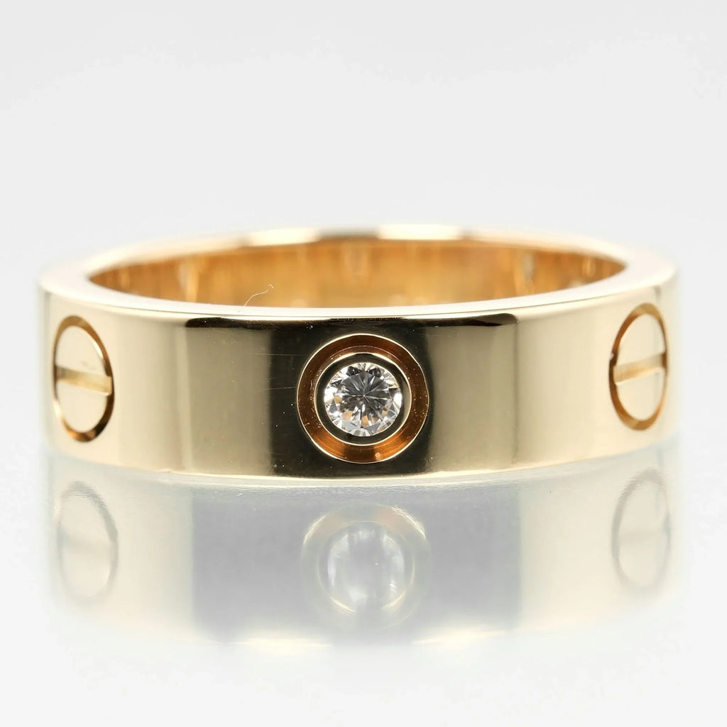3P, (Good) Pre-Owned dimension approx. 8.67g, K18 half Cartier diamond, I132124019 yellow ring, 15 gold, Love