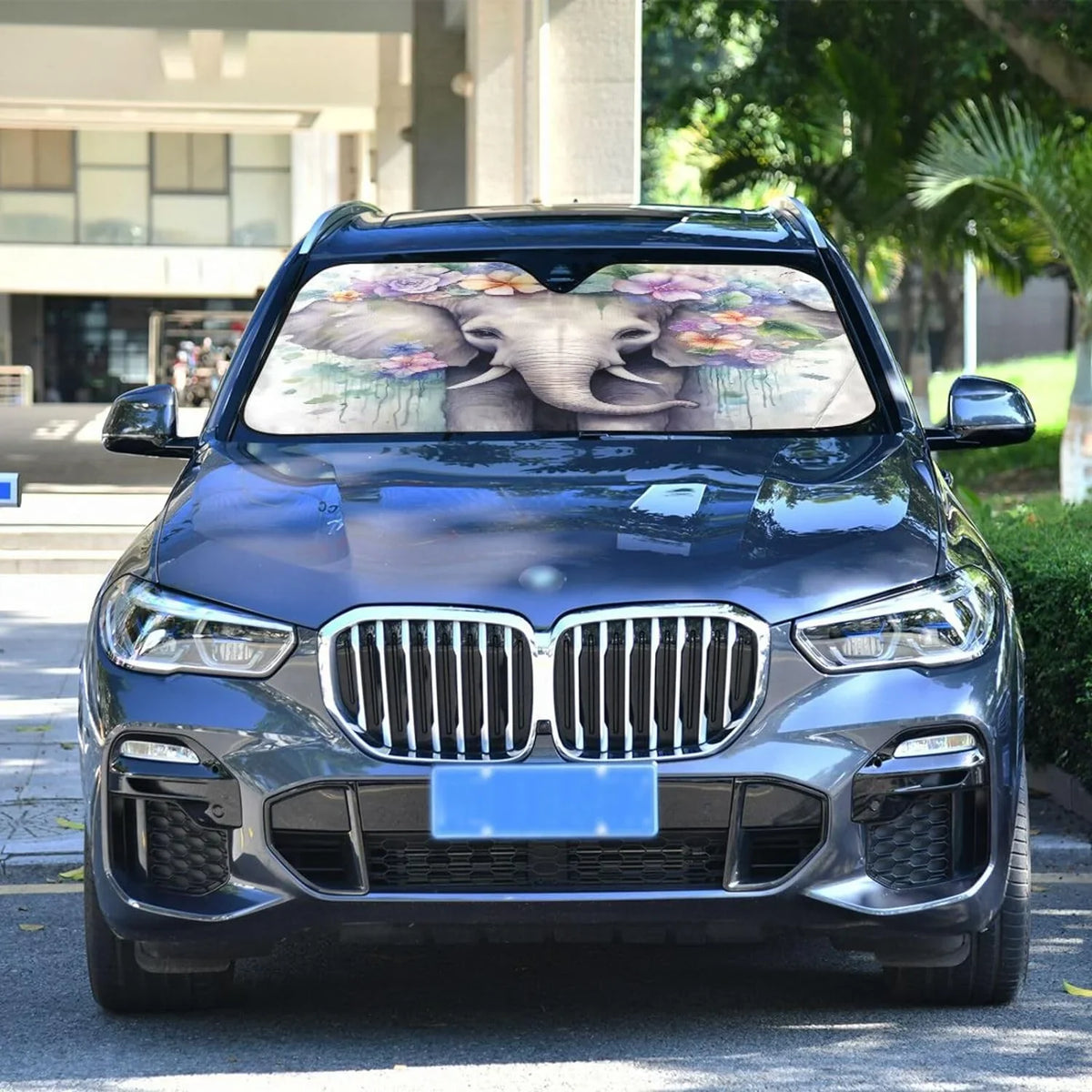 Sedans Shade Windshield Sun GZHJMY for Vehicle Cool Shade SUV Elephant for Truck,55"x27.6" Most Car Your Rays Foldable Blocks Shield UV Protector-Keeps Sun