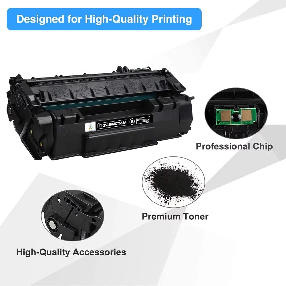Q5949A LaserJet 1320NW P2015dn P2015 Compatible Printer HP Q5949X Yield Cartridges for Q7553A High 1320N Black 1320 49A Ink 2-Pack 3390 Toner 49A for HP 1320TN 49X 53A 53A
