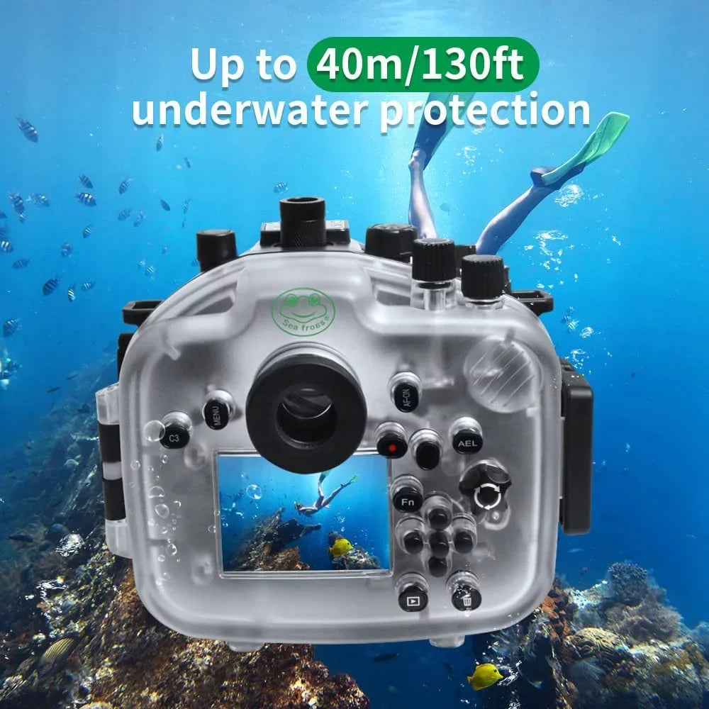 for with F4 F4 Lens-Black F1.8 A7R Housing 50mm GM Seafrogs IV 16-35mm 85mm 24-70mm Camera 40M/130FT 28-70mm F1.8 Underwater Compatible 24mm F1.4